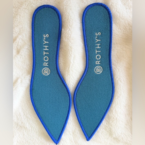 Rothy's The Point Knit Flats - Teal Neon Line Stripe - Retired - Rare - Size 10 - Picture 14 of 16